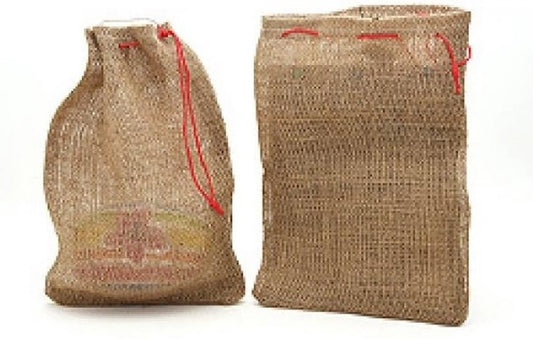 3x Sacs en marbre de jute avec cordon 25 x 35 cm - Magasin de billes de Jouets - Sac en marbre