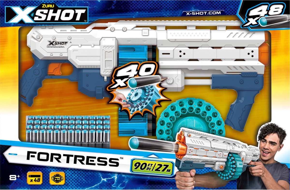 ZURU X- Shot Fortress - Blaster - 48 fléchettes