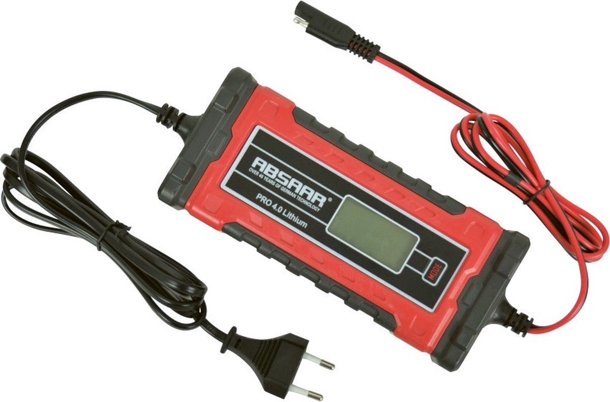 Absaar Battery Charger Pro 4.0li 6/12 Volt 0-95 / 140 Ah 4 A Rouge / noir