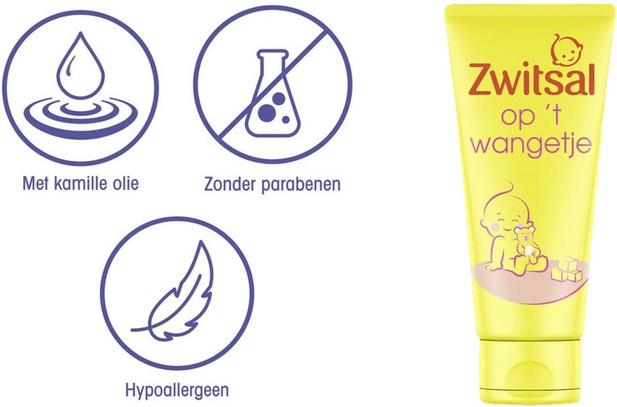 Zwitsal - Crème Visage - Op 't Wangetje - 3 x 100ml - Value Pack