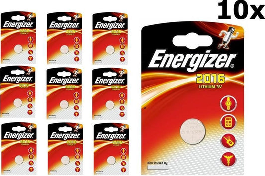 10 pièces - Energizer CR2016 Professional Electronics 3V 90mAh pile bouton au lithium