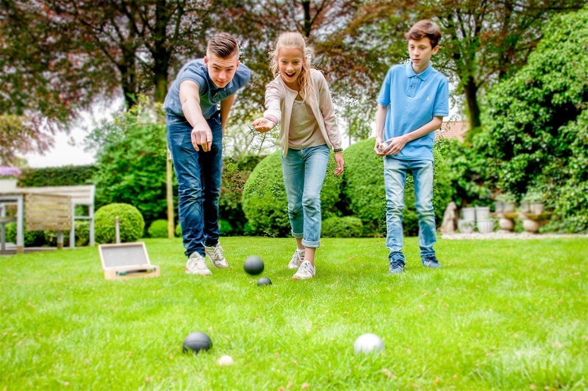 6 Balles dans un étui de Luxe 3 Zwart 3 jeu de boules Grijs