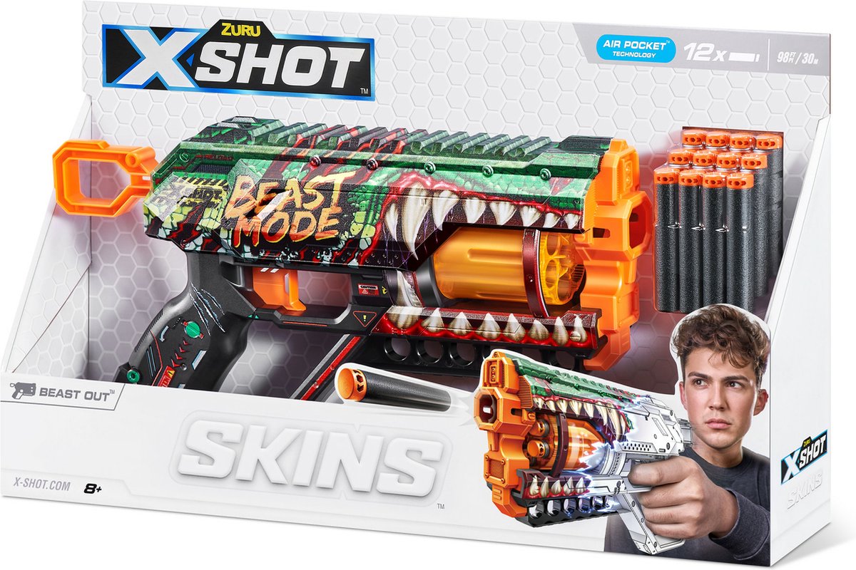 ZURU X- Shot Skins Griefer avec 12 fléchettes