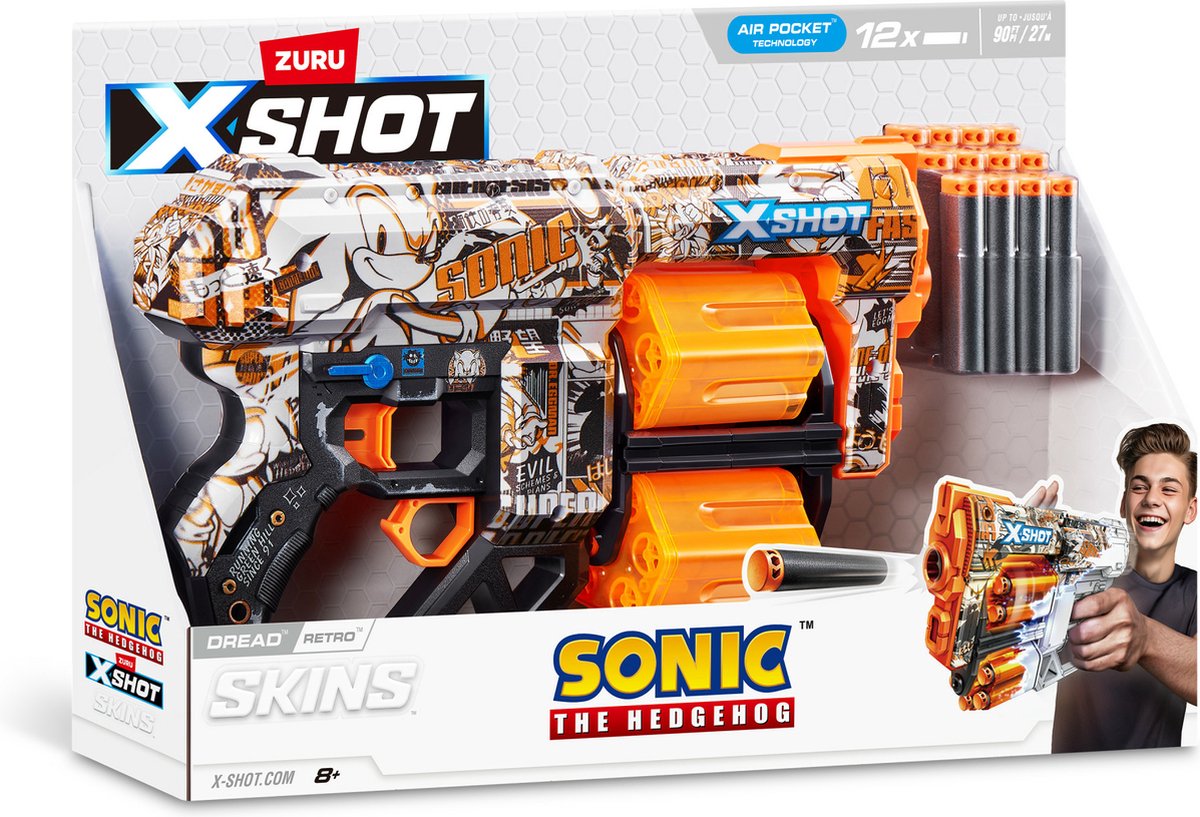 ZURU - XSHOT - Skins Dread blaster - Skin Sonic the Hedgehog(12 flèches) par ZURU