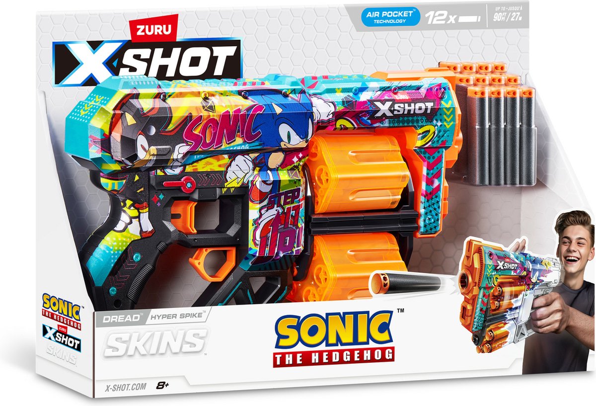 ZURU - XSHOT - Skins Dread blaster - Skin Sonic the Hedgehog(12 flèches) par ZURU