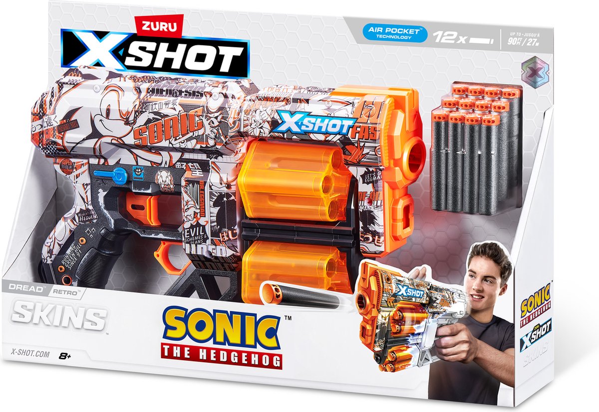 ZURU - XSHOT - Skins Dread blaster - Skin Sonic the Hedgehog(12 flèches) par ZURU