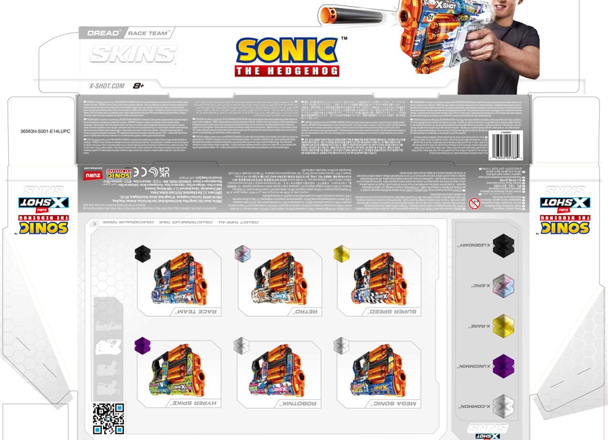 ZURU - XSHOT - Skins Dread blaster - Skin Sonic the Hedgehog(12 flèches) par ZURU