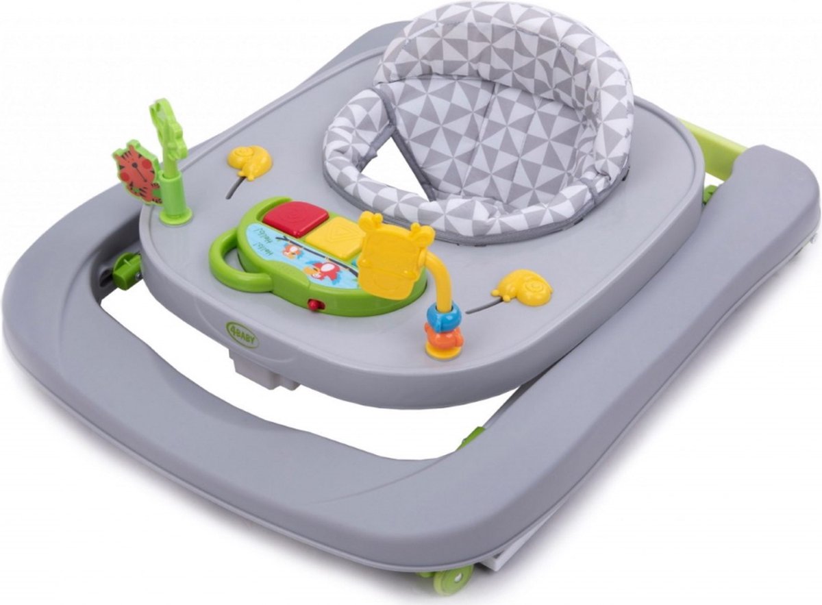 4Baby Walk 'n Push Gris Trotteur, support premier pas avec panneau de jeu et très maniable, Grijs 7039