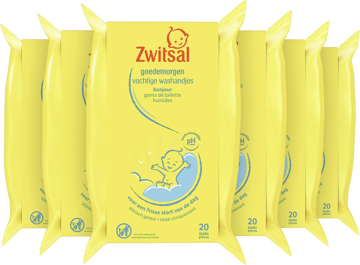 Zwitsal Bonjour Gant de Toilette Humides - 6 x 20 pièces - Value Pack