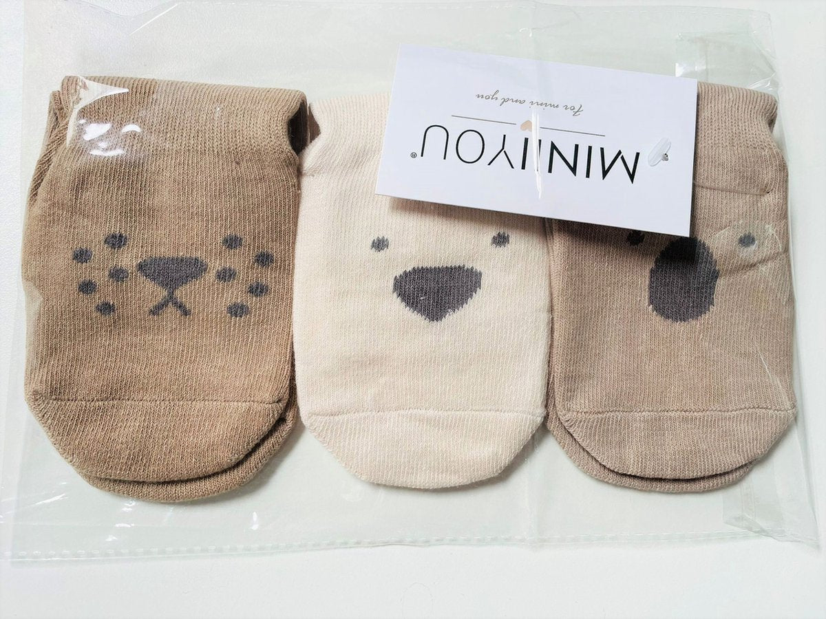 3 Paires - Chaussettes Antidérapantes Bébé - Chien Koala - 1-3 ans