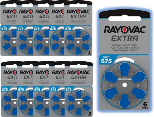 60 Rayovac 675, 10 Plaques