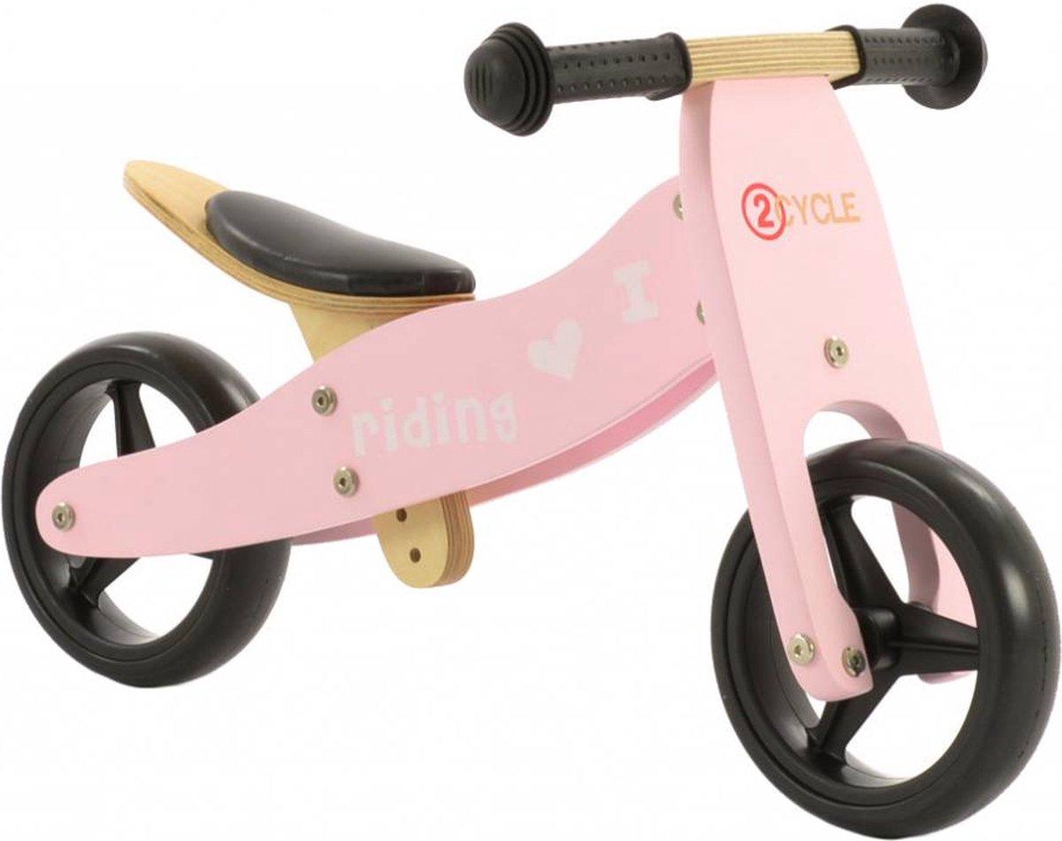 2Cycle Draisienne 2 en 1 - Tricycle - Bois - 1 An - Rose - Balance