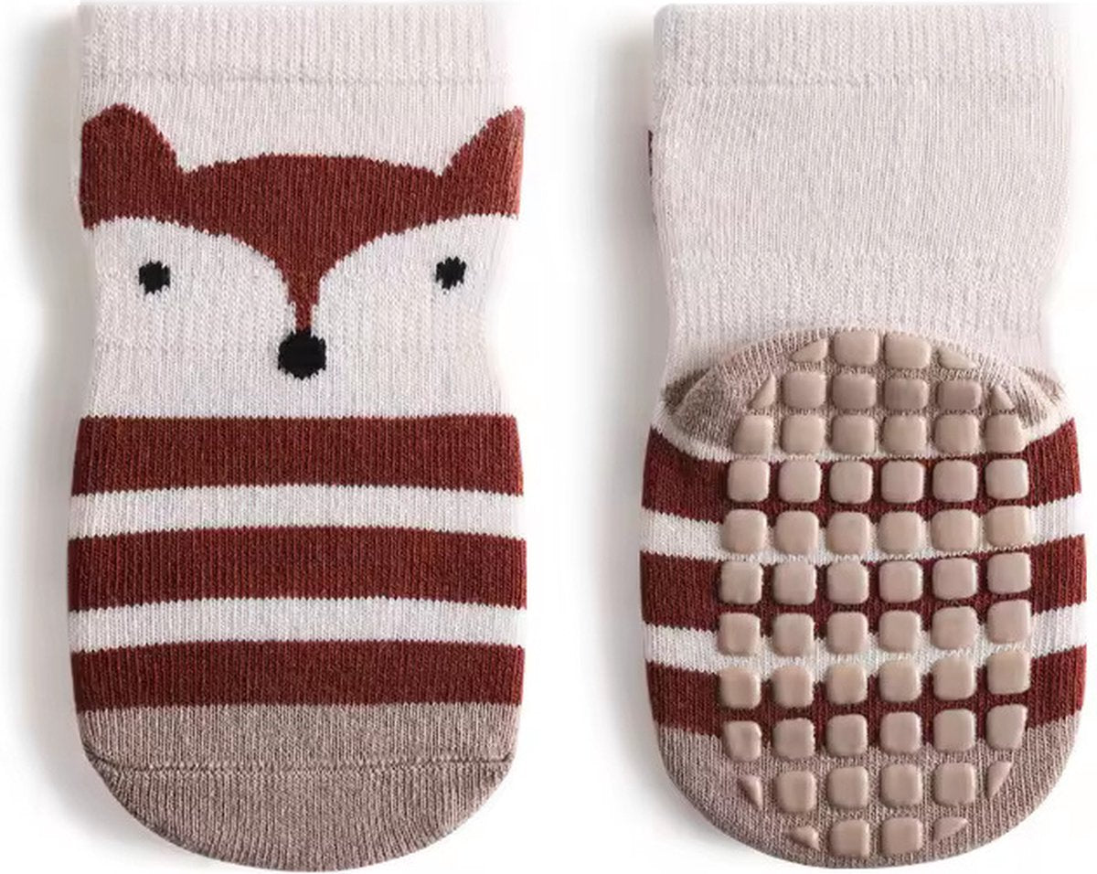 5 Paires de chaussettes antidérapantes - Fox Penguin Bear Dog - 1-4 ans