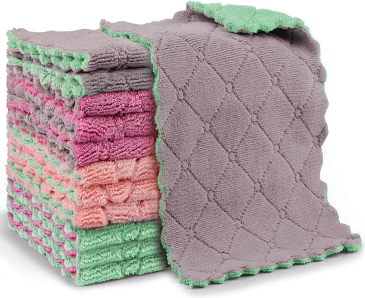 12 torchons de cuisine super absorbants - Handdoeken en microfibre polaire corail