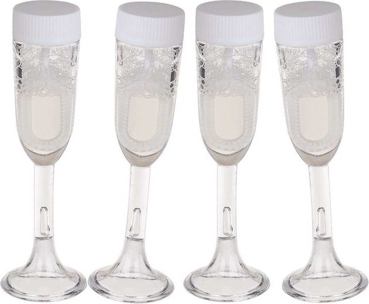 4x verre à champagne Bubbles