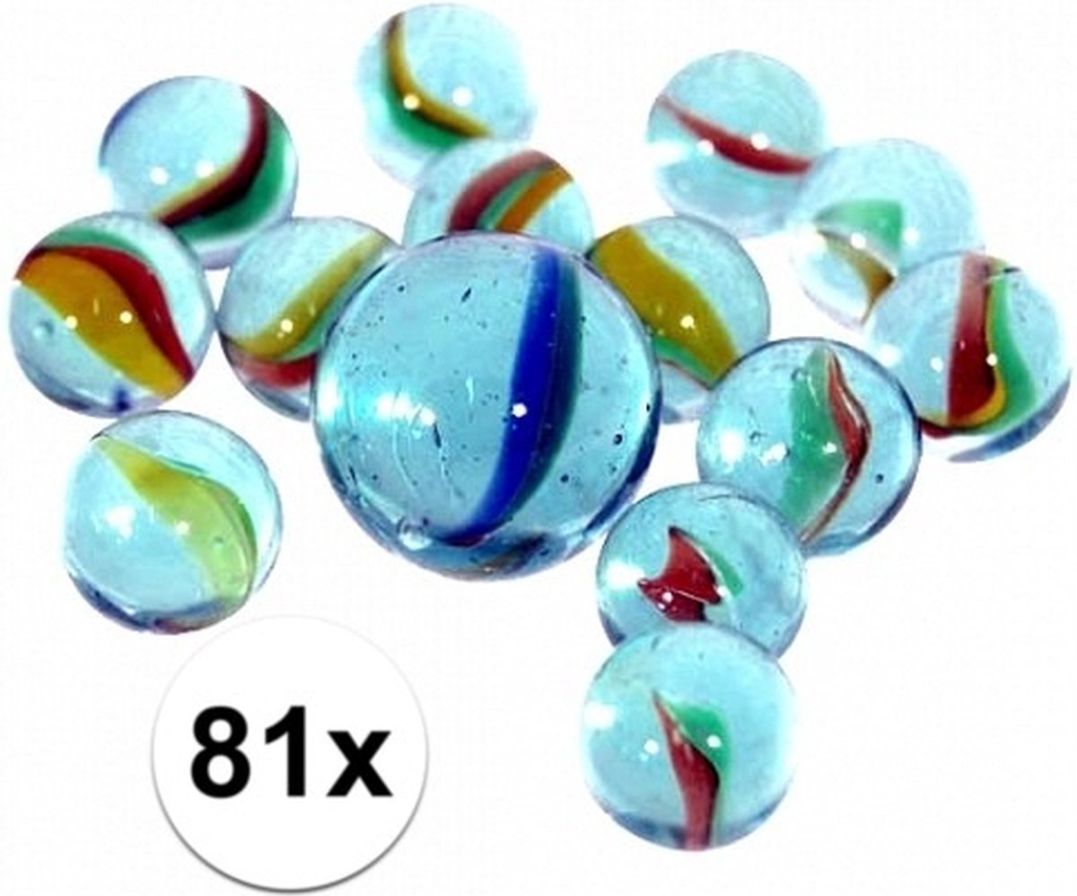 81 x Billes de verre, un demi-kilo - Jouets d'extérieur - billes