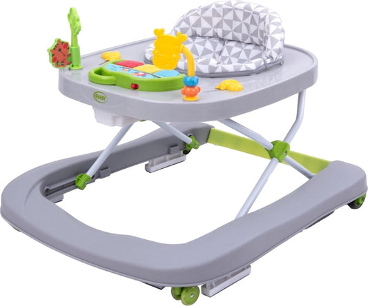 4Baby Walk 'n Push Gris Trotteur, support premier pas avec panneau de jeu et très maniable, Grijs 7039