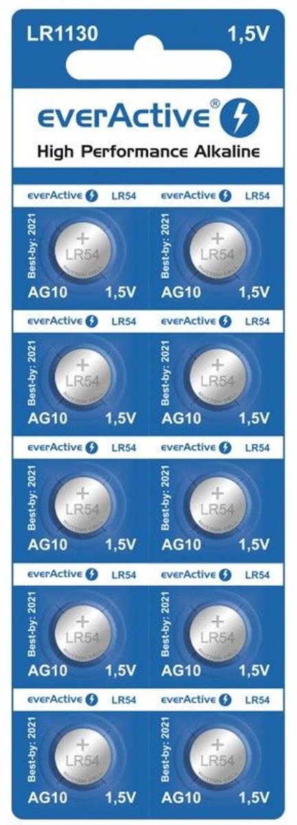 10x sous blister everActive AG10 G10 LR1130 LR54 BL165