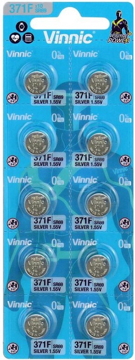 10 x Batterie Argent Mini Vinnic 371 / SR920SW / SR69