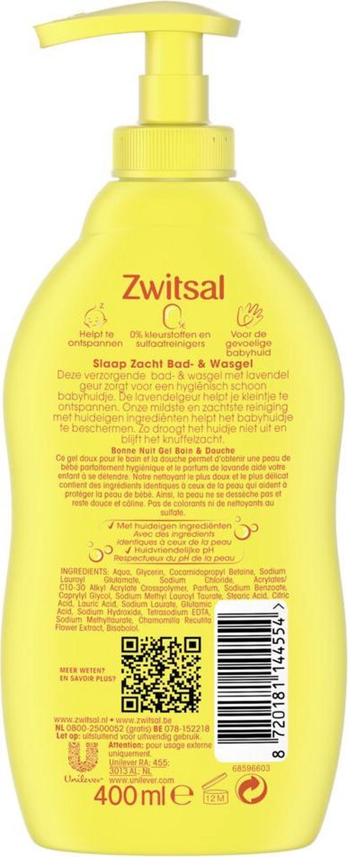 Zwitsal - Sleep Well - Bain & Gel Lavant - Lavande - 400ml