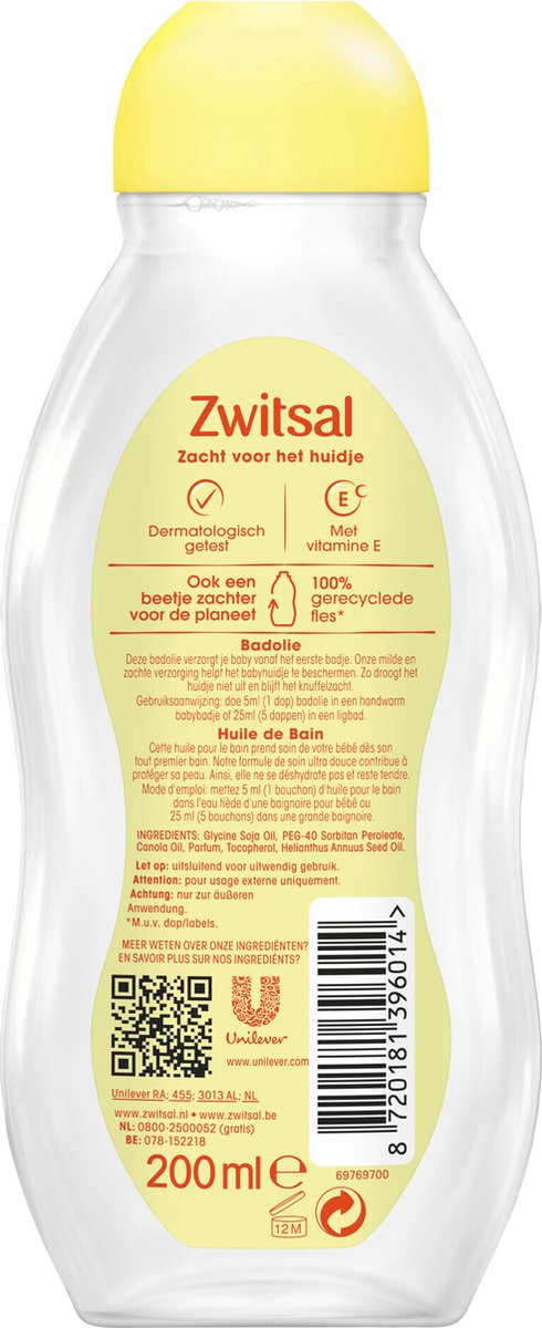 Zwitsal - Huile de bain - 200 ML