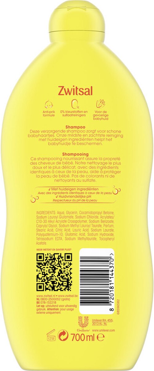 Zwitsal - Shampooing - 6 x 700 ml - Forfait discount