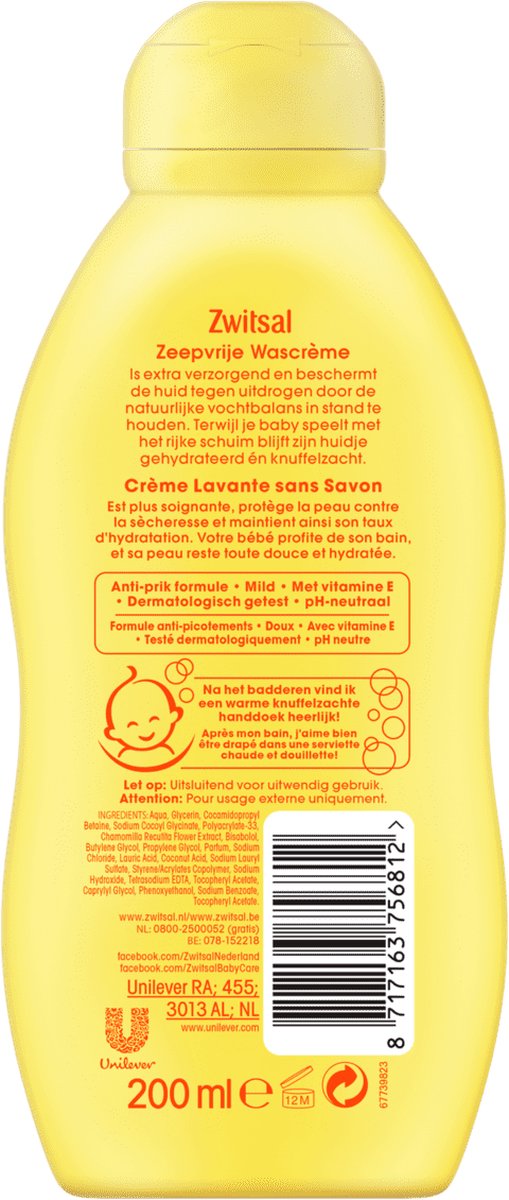 Zwitsal - Crème Lavante Sans Savon - 200ml