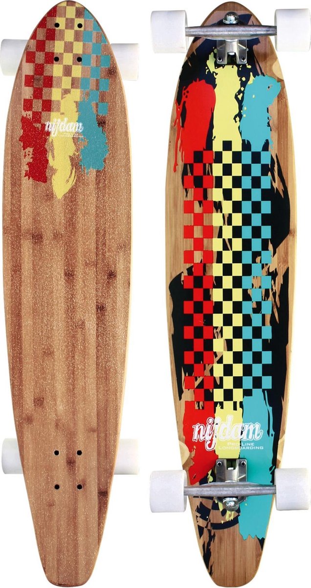 "Nijdam Pro-line Longboard 42" "Kicktail Bamboo - Rasta Revolution - Rouge / Jaune / Vert"