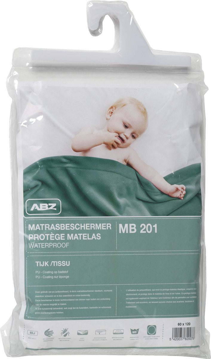 ABZ Drap housse imperméable 70x150 cm - Blanc