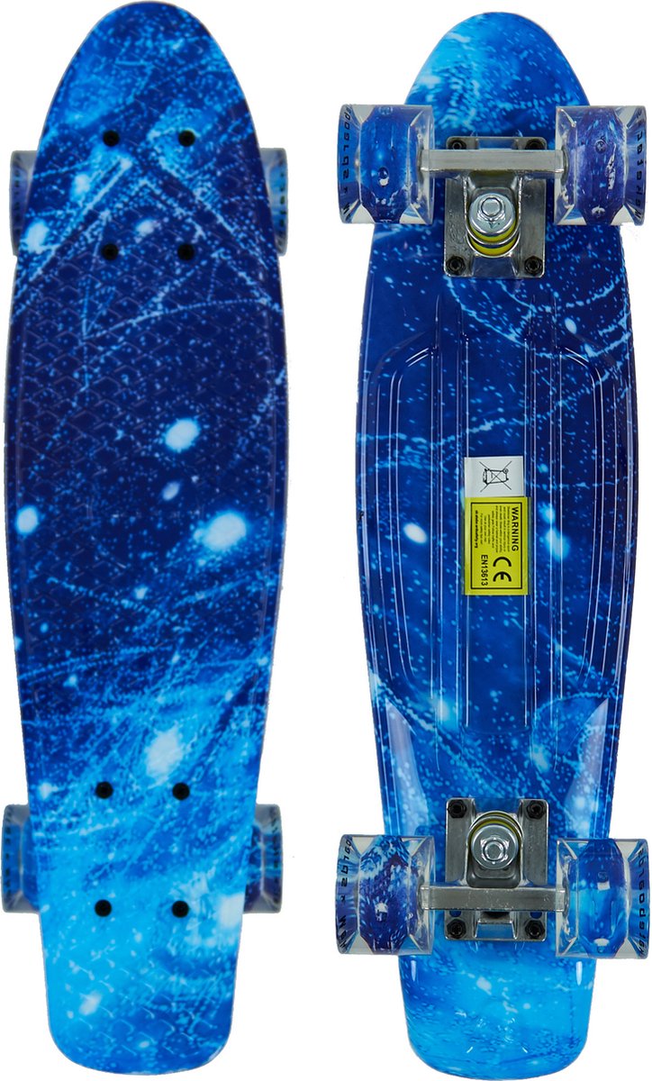 2Cycle Skateboard - Roues LED - 22,5 pouces - Imprimé Blauw