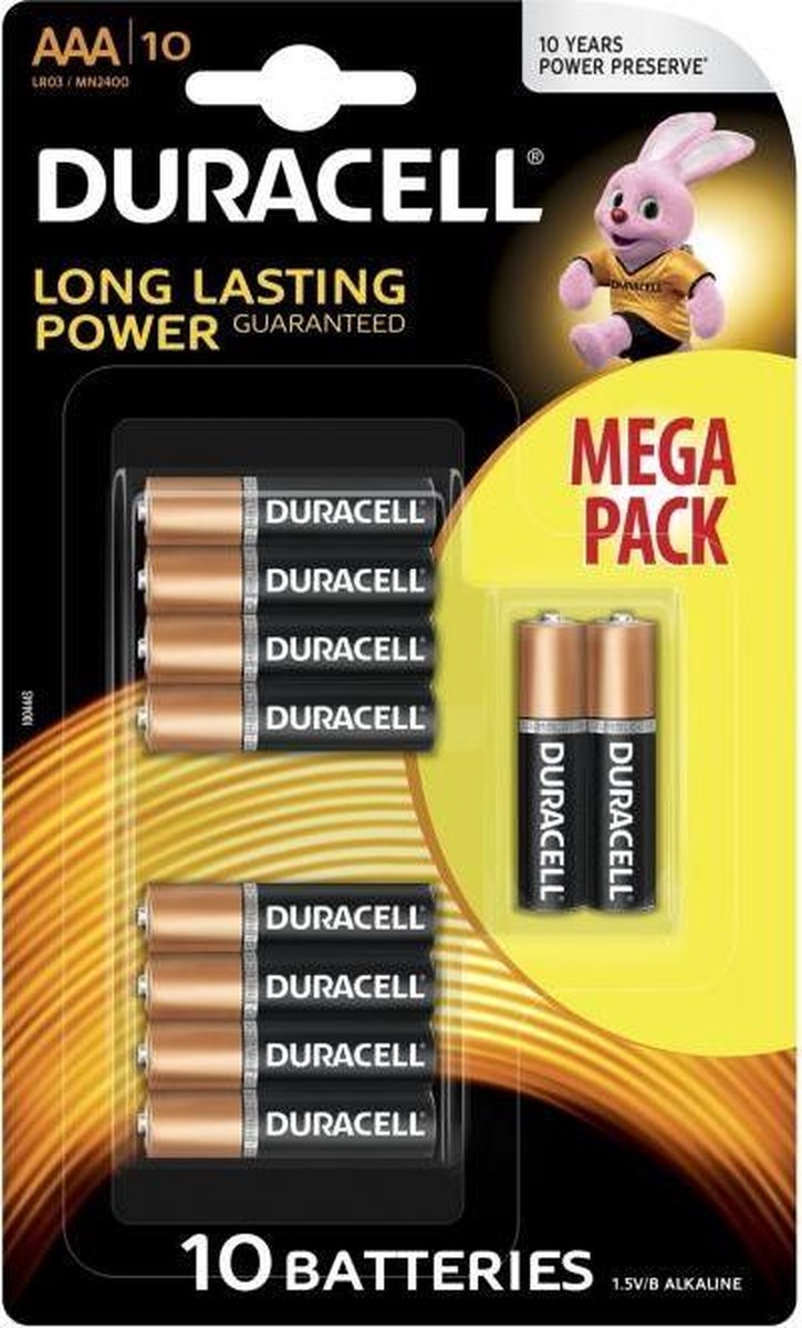 10 pièces - Duracell MEGA PACK LR03 / AAA / R03 / MN 2400 1.5V pile alcaline