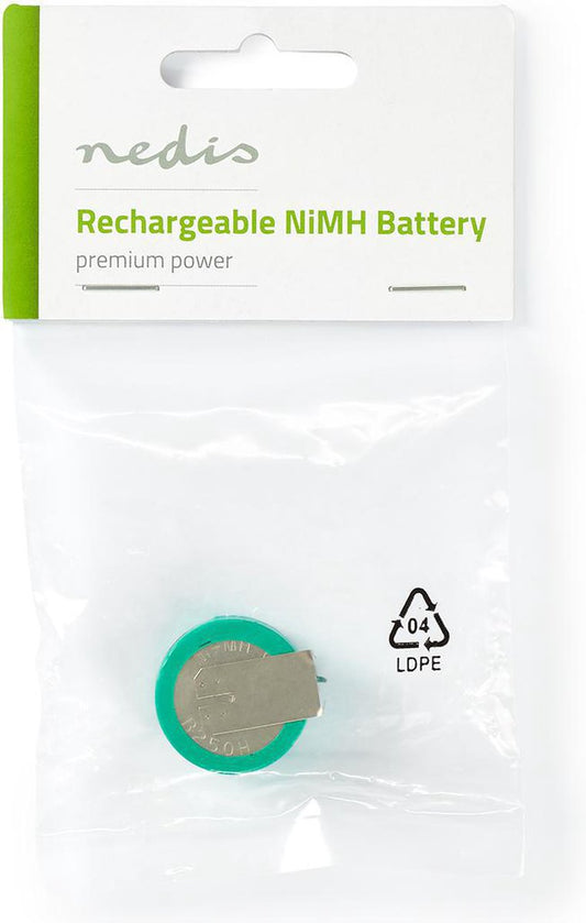 2.4 V DC, Rechargeables, 250 mAh, Pré chargé, 1-Polybag, N/A, Solder pin, Vert