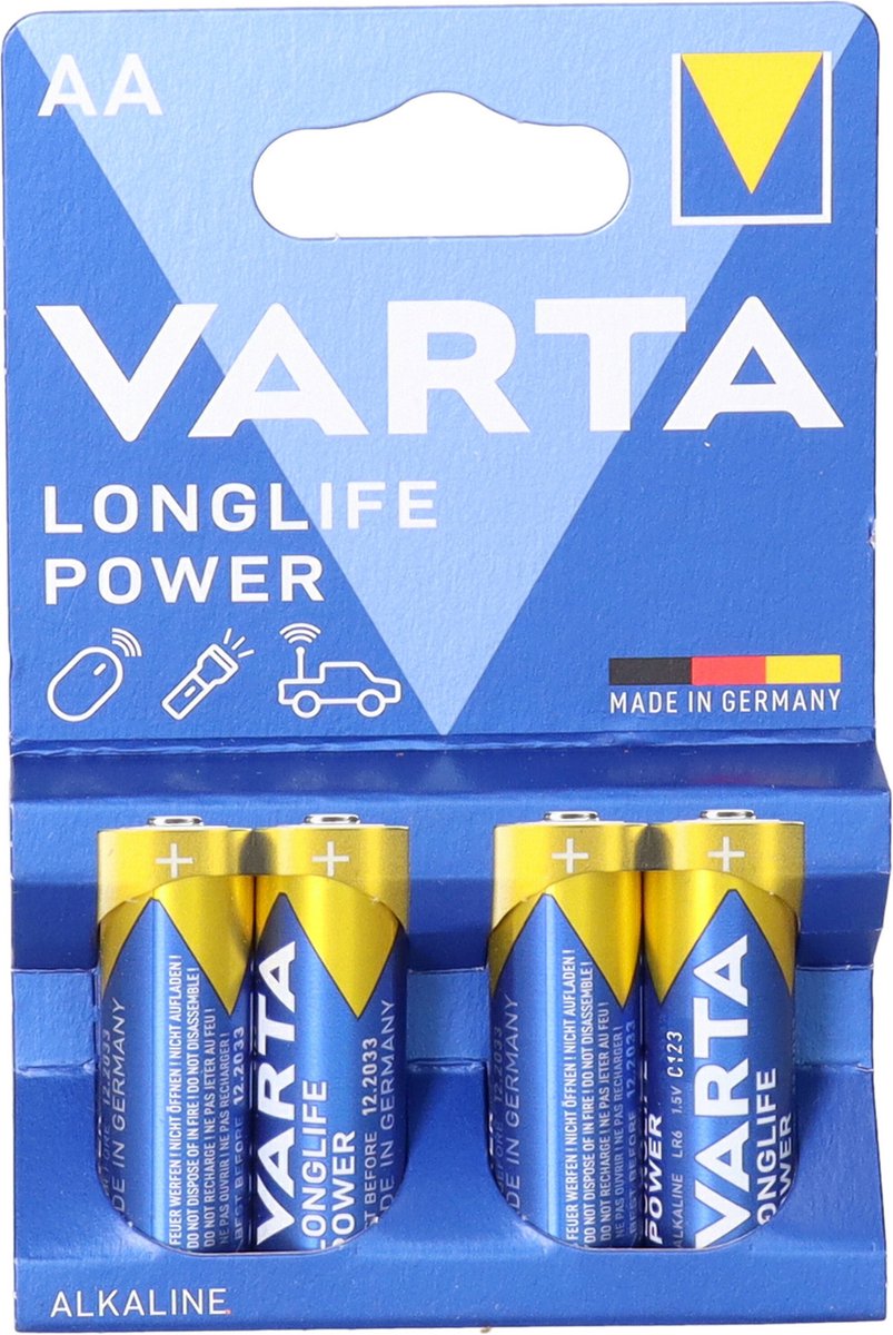 20x piles alcalines AA Varta haute énergie 1,5 V - LR6 20x pcs