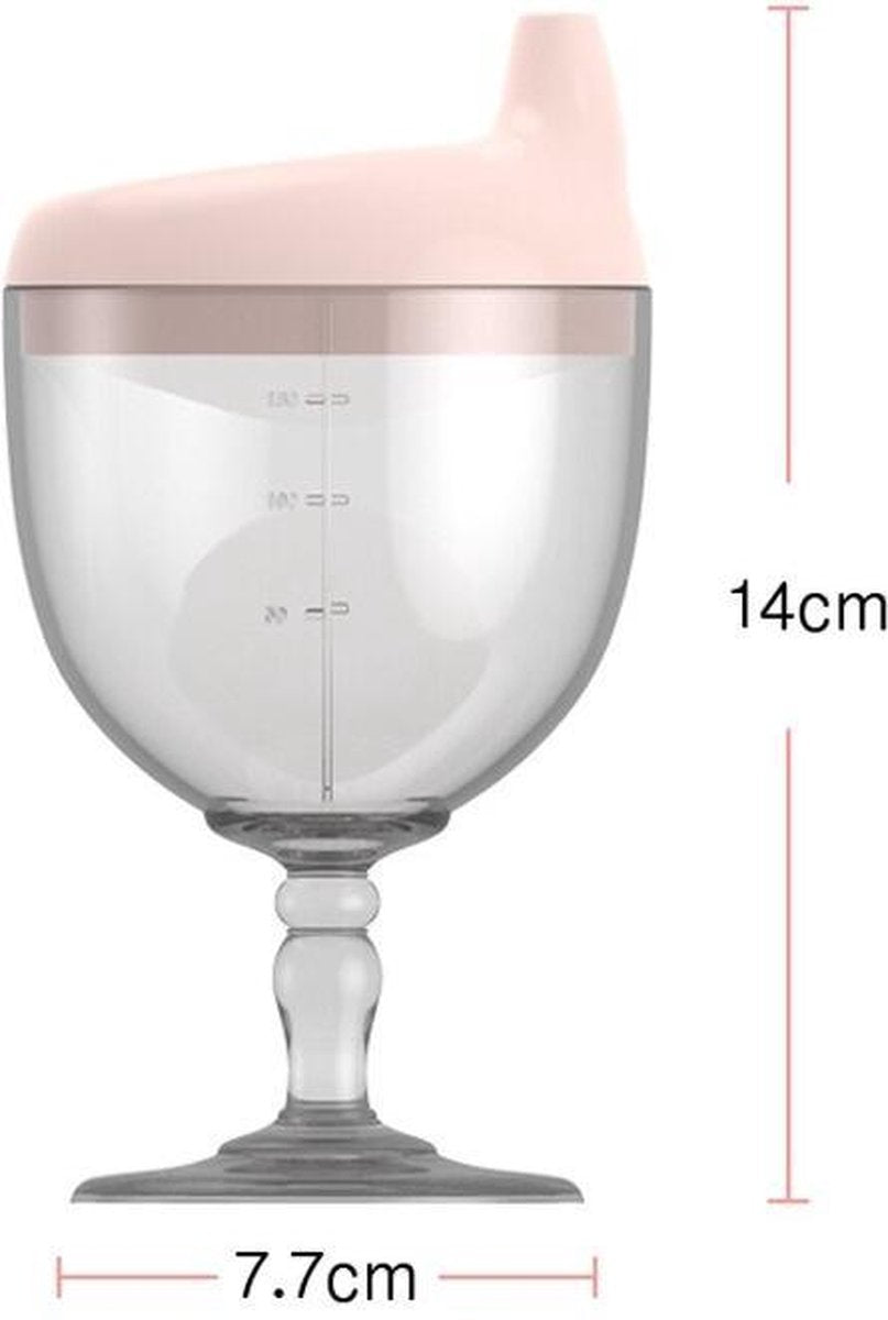 150ML - Tasse Bébé - Tasse de fête - Tasse en plastique pour Bébé avec couvercle - Tasse de fête - Rose