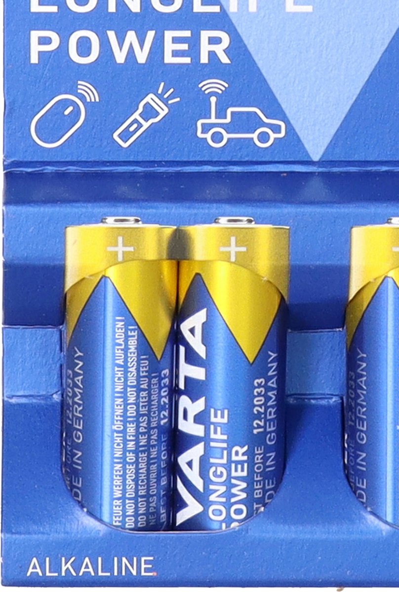 16 piles alcalines AA Varta haute énergie 1,5 V - LR6 16x pcs