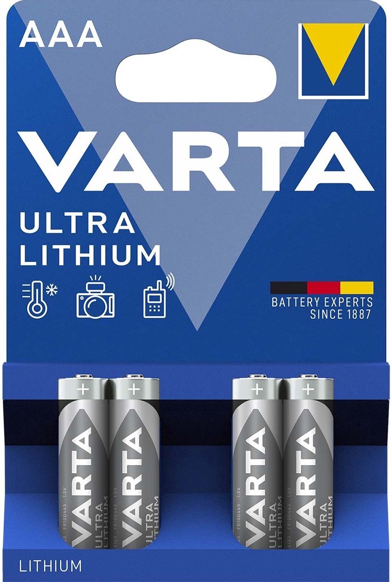 40 Pièces (10 Blisters de 4 pièces) - Pile Varta ULTRA LITHIUM LR03 / AAA / R03 / MN 2400 1,5 V EAN 7110213195769 | Batterie | Varta