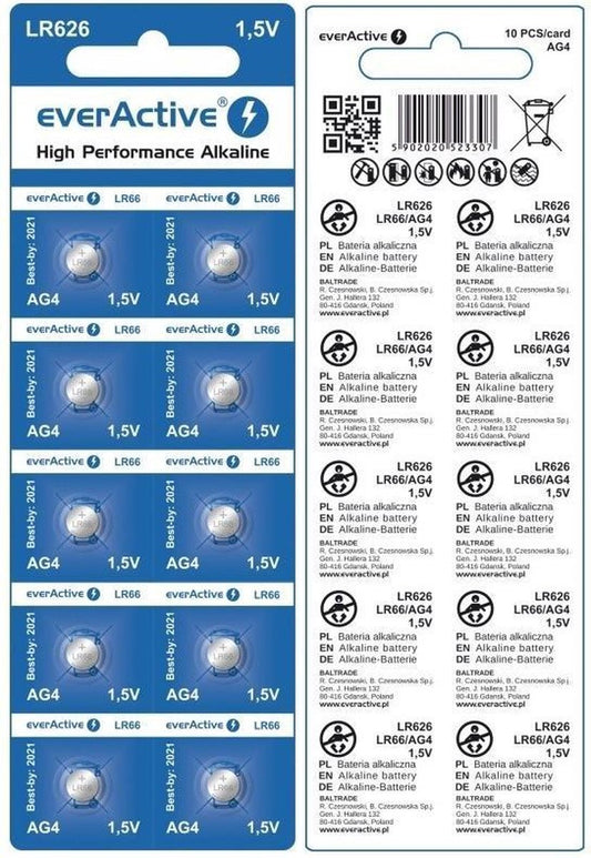 10x mini everActive G4 LR66 pile alcaline