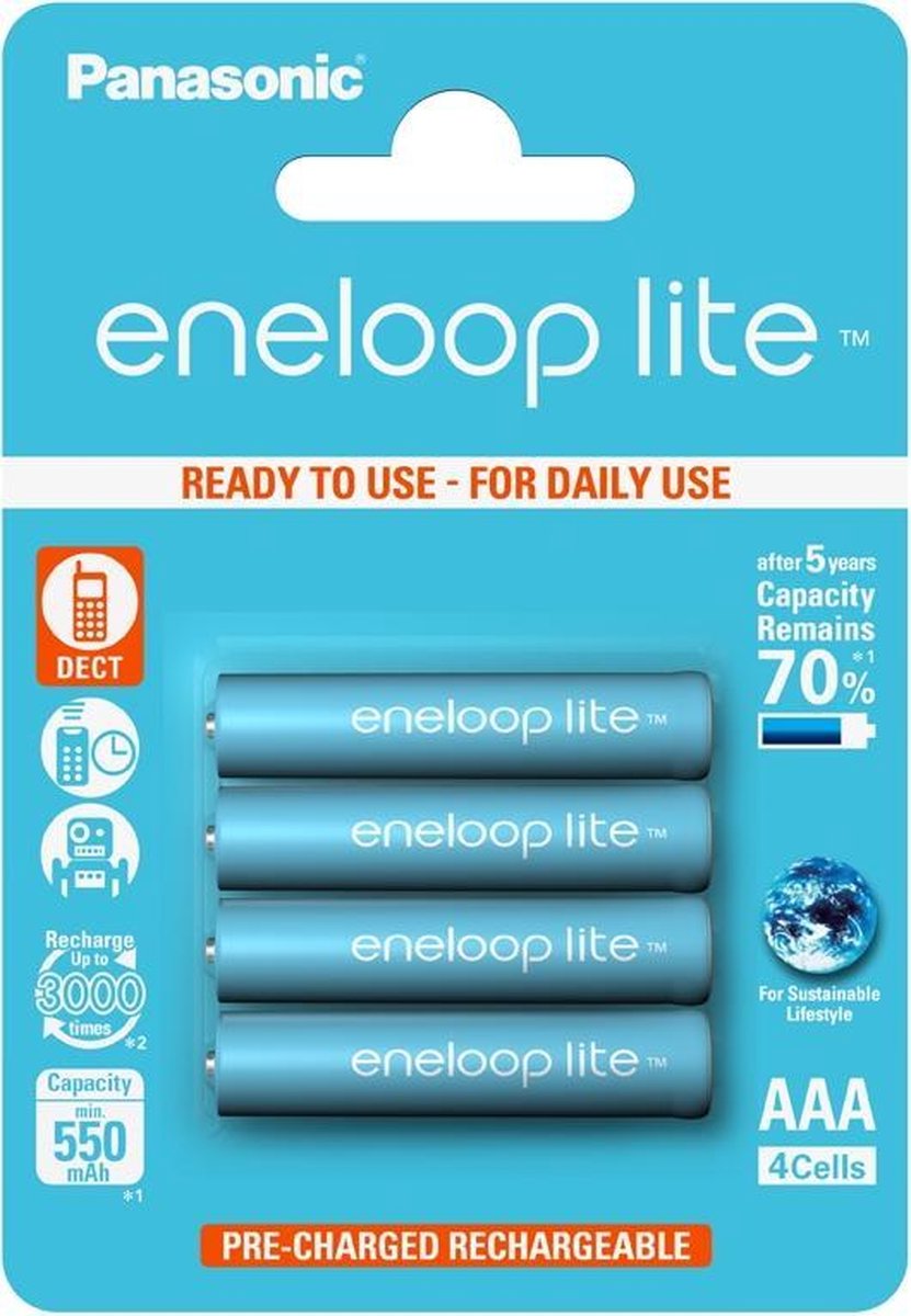 1x4 Panasonic Eneloop Lite Micro AAA 550 mAh