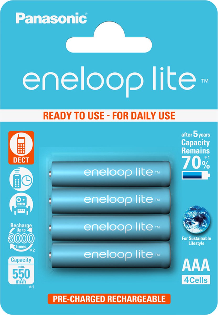 1x4 Panasonic Eneloop Lite Micro AAA 550 mAh