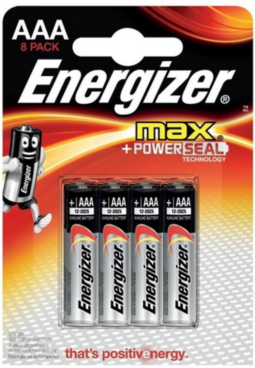 4x AAA, alkaline, 1.5V