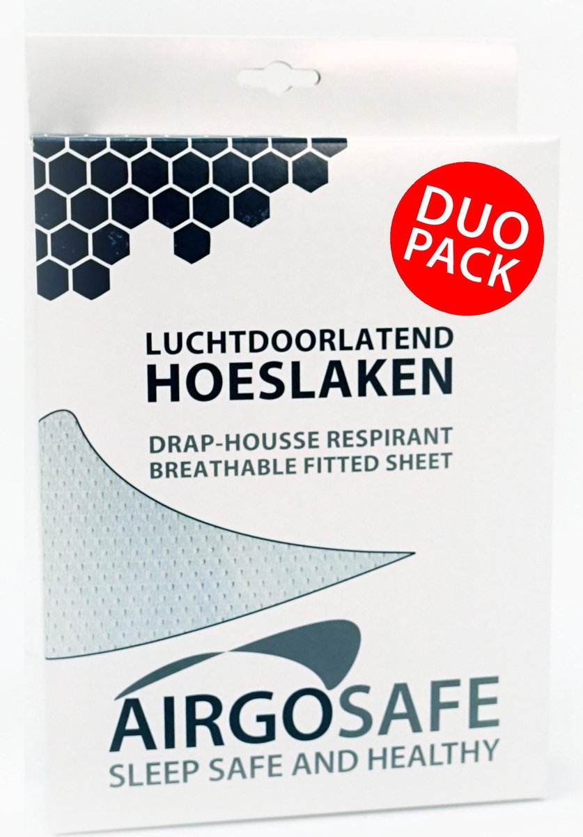 ABZ - Drap housse Airgosafe 60x120 cm DUO PACK - Blanc