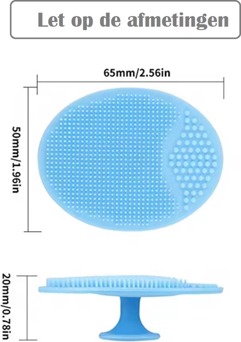 2 pièces-éponge de brosse de Massage en Siliconen Bébé - Lessive du cuir chevelu- Blauw et vert