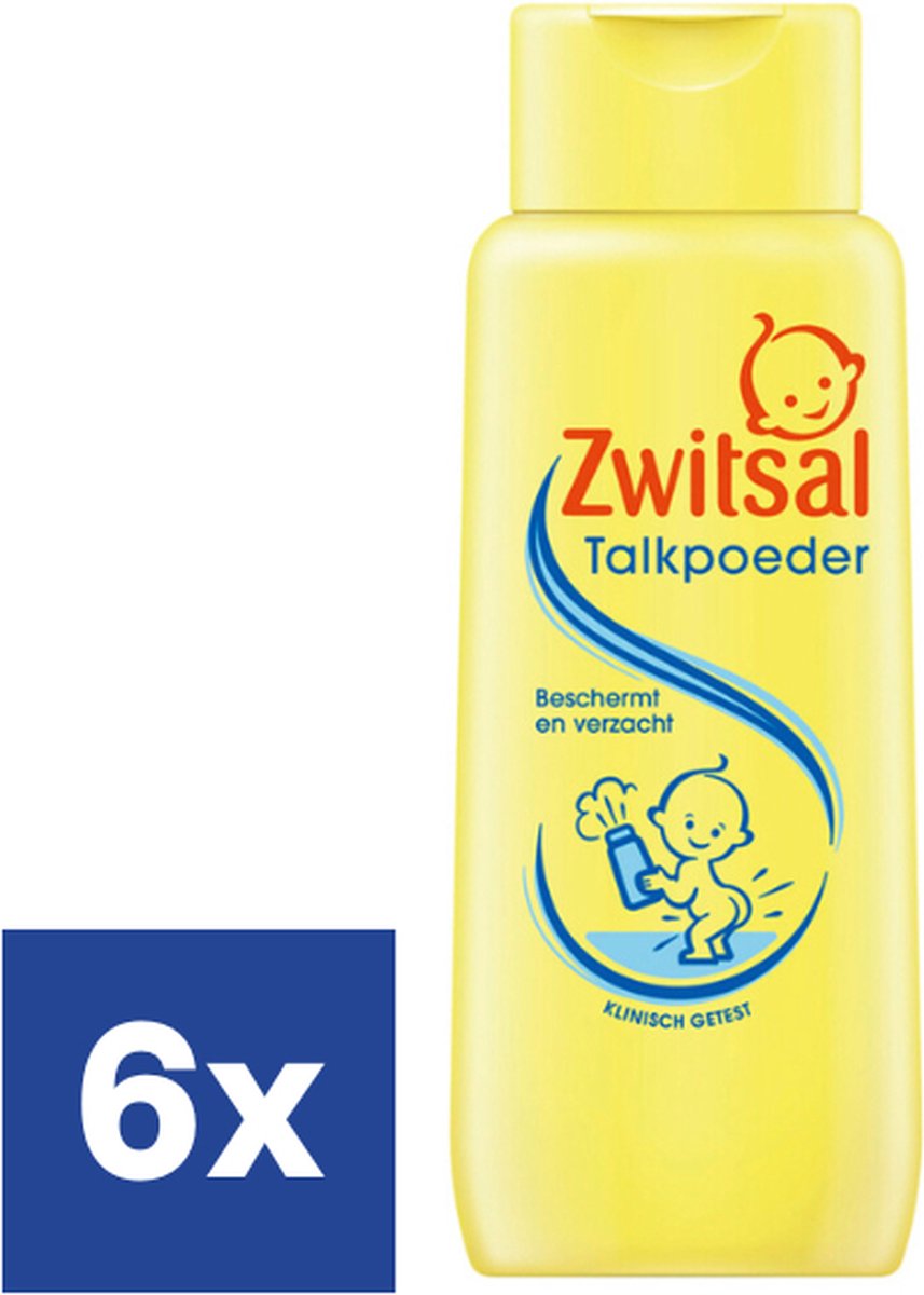 Zwitsal Poudre de talc Bébé - 6 x 100 g