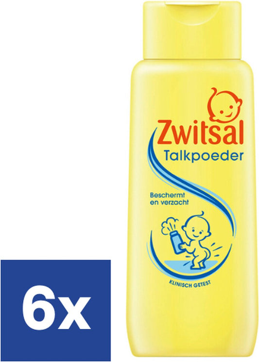 Zwitsal Poudre de talc Bébé - 6 x 100 g