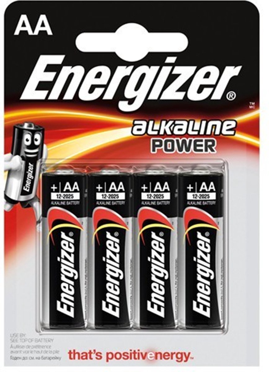 4x AA, alkaline, 1.5V