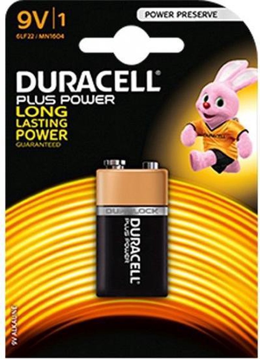 4x bloc pile 9 volts Duracell - piles - blocs haute énergie / 9V