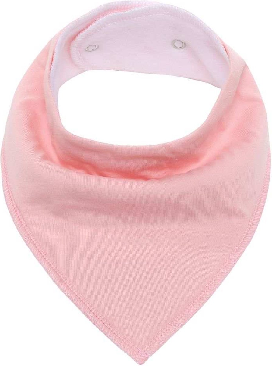 6 Pièces - Bavoirs Bandana avec Couche Polaire - Rose Grijs Uni - Imperméable