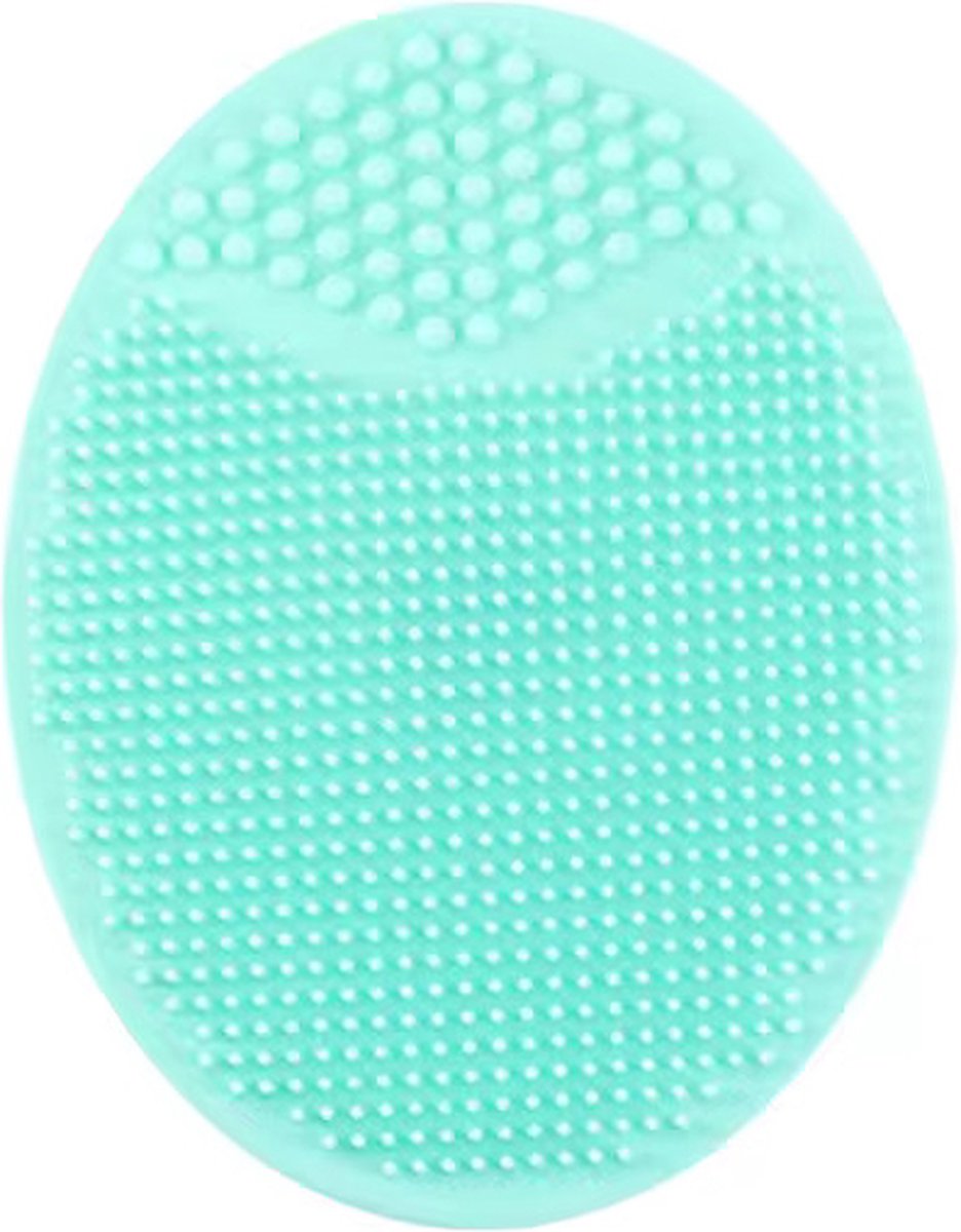 2 pièces-éponge de brosse de Massage en Siliconen Bébé - Lessive du cuir chevelu- Blauw et vert