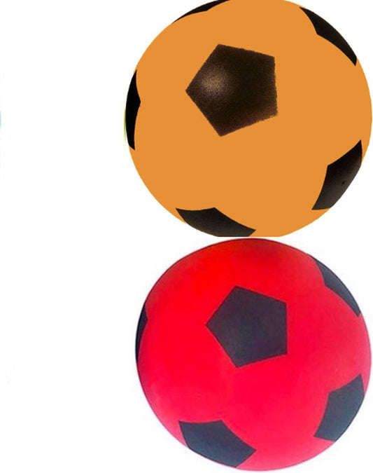 2 balles en mousse Rouge & Jaune | 20 cm | Ballons de football doux | Balles molles | Football léger