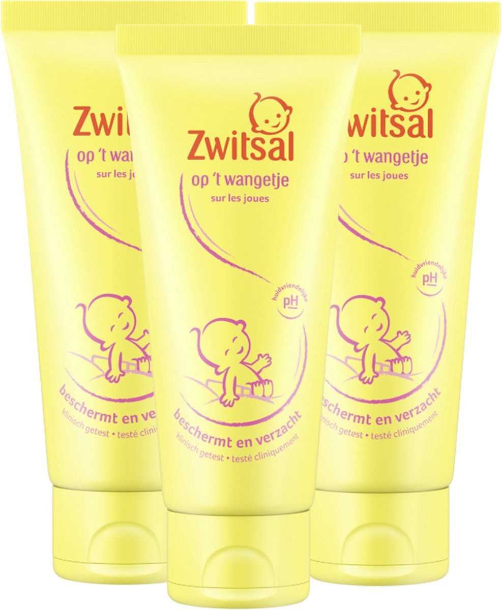 Zwitsal - Crème Visage - Op 't Wangetje - 3 x 100ml - Value Pack